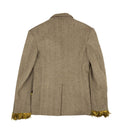 Brown Grey Tailored Feather Detail Jacket