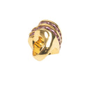 Gold And Purple Heart Box Crystal Ring