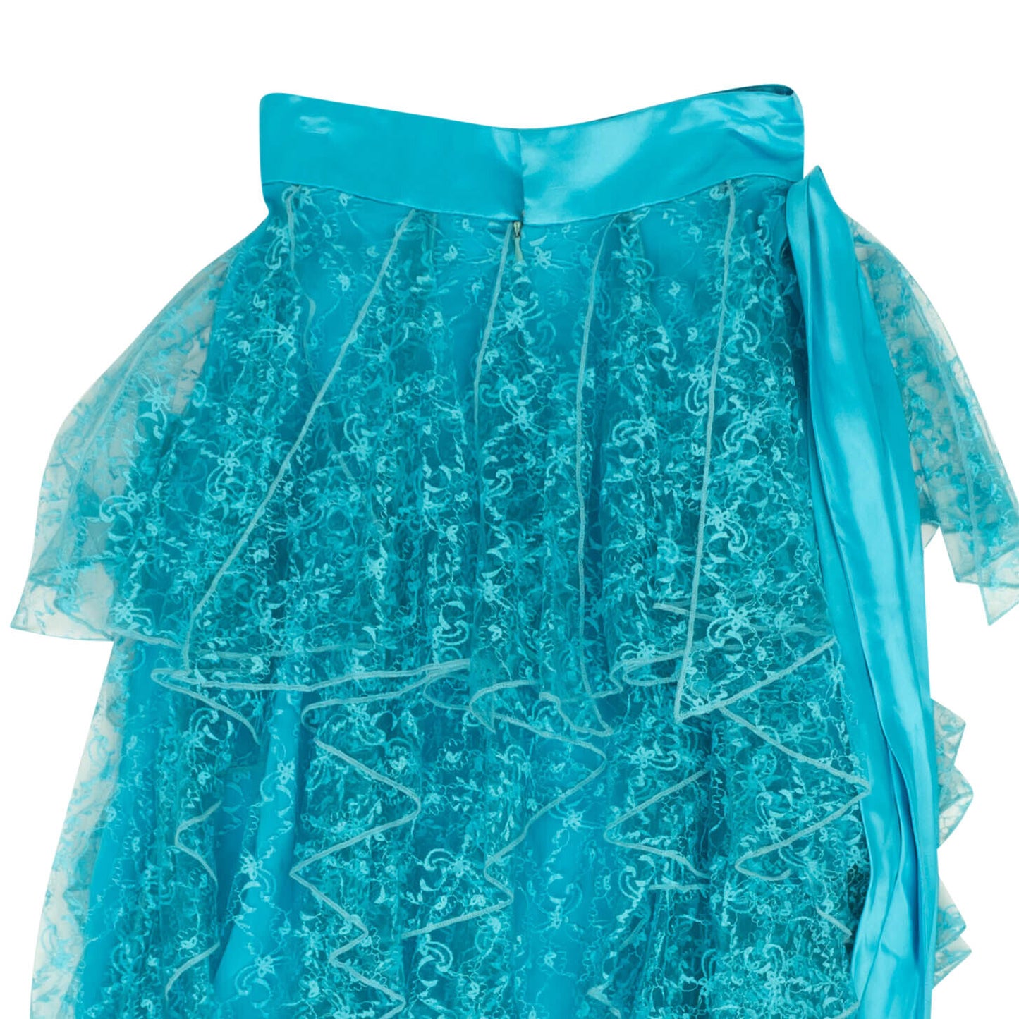 Rodarte Floral Lace Asymmetrical Skirt - Teal