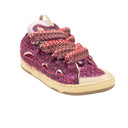 Pink Low Top Curb Lace Up Sneakers