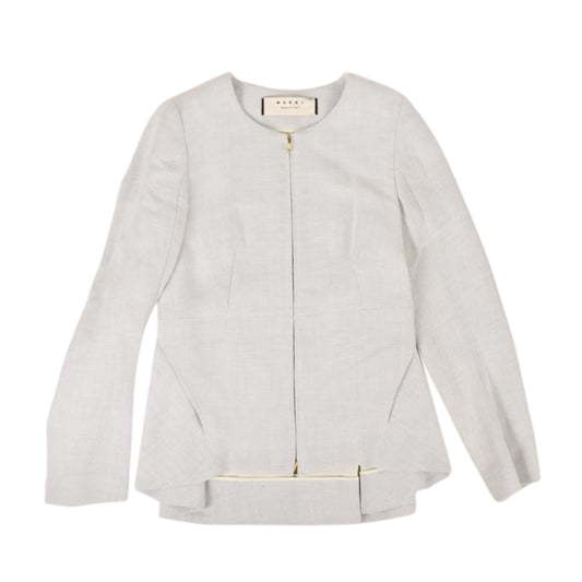 Marni Zip Linen Woven Jacket - Gray