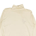 White Long Sleeve Twist Silk Blend Turtleneck