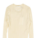 Helmut Lang Ribbed Crewneck Wool Sweater - Ivory