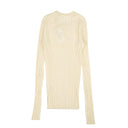 Helmut Lang Ribbed Crewneck Wool Sweater - Ivory