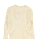 Helmut Lang Ribbed Crewneck Wool Sweater - Ivory