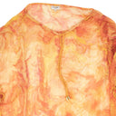 Palomo  Marble Print Silk Robe - Orange