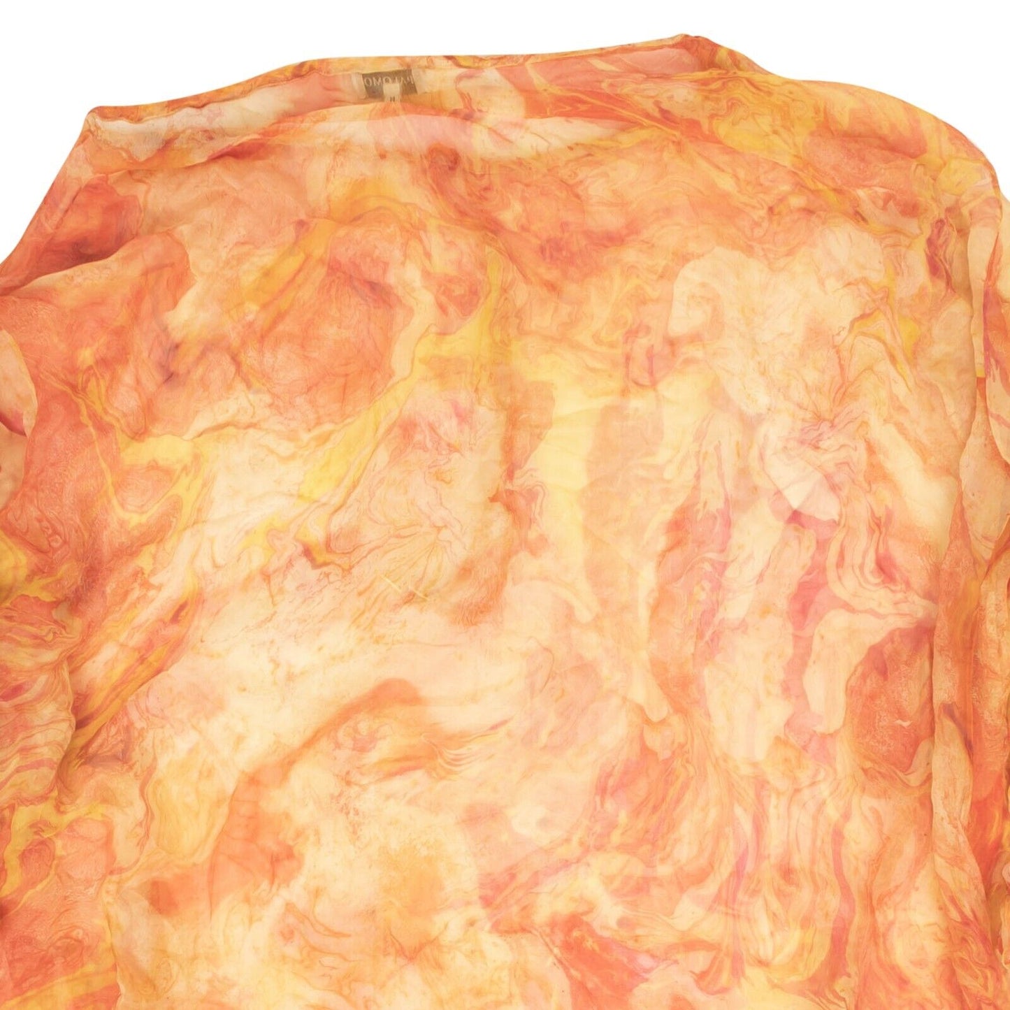 Palomo  Marble Print Silk Robe - Orange