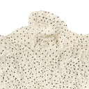 Rodarte Flocked Tulle One Sleeve Crop Top - White/Black