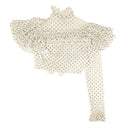 Rodarte Flocked Tulle One Sleeve Crop Top - White/Black