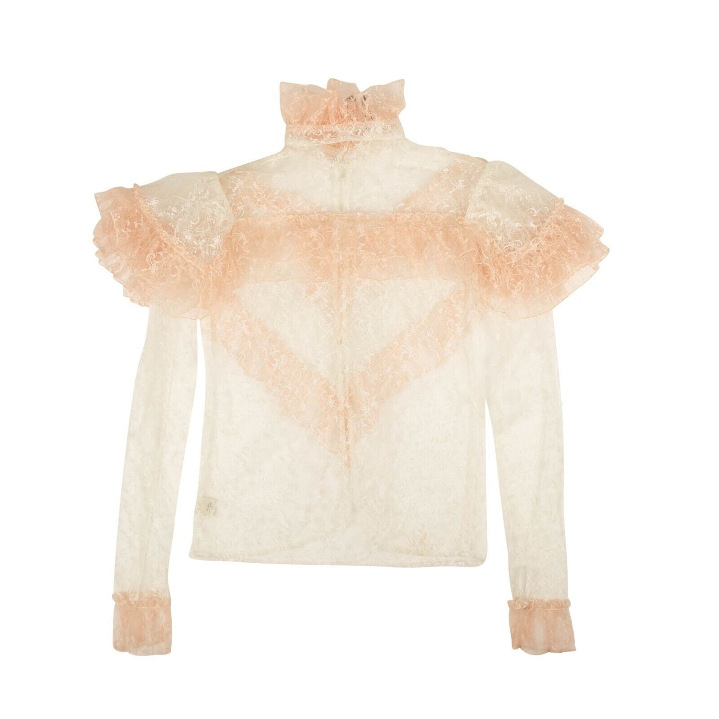 Rodarte Pink & White Floral Tulle Blouse - Pink/White