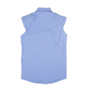 Blue Casual Padded Sleeveless Shirt