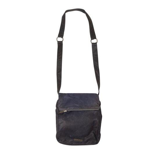 Chrome Hearts Leather Messenger Bag - Navy Blue