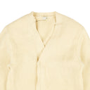 White Belted Ribbed Knit Wool Cardigan