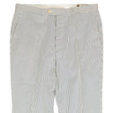 Davide Cenci Striped Flat Front Pants - White/Blue