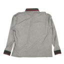 Grey Imitation Taped Polo Shirt