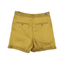 Bronze And Green Organza Silk Shorts