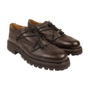 Dark Brown Leather Code Tip Shoes