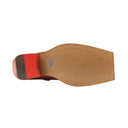 Ion Stained Leather Square Ankle Boots - Red