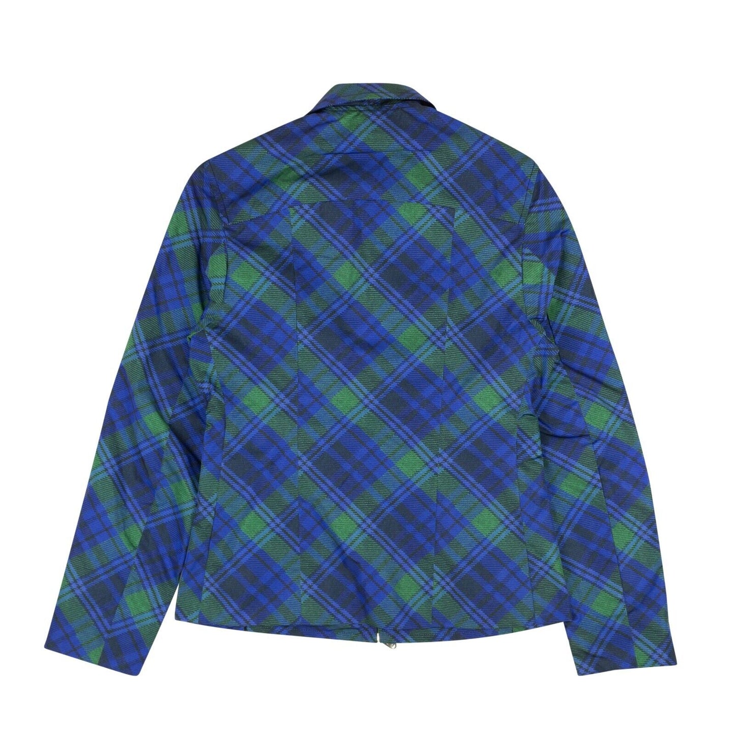 Stefan Cooke Studded Plaid Tartan Print Jacket - Blue/Green