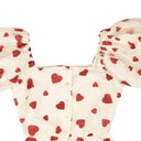 Rodarte Glitter Heart Cinched Blouse - White/Red