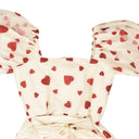 Rodarte Glitter Heart Cinched Blouse - White/Red
