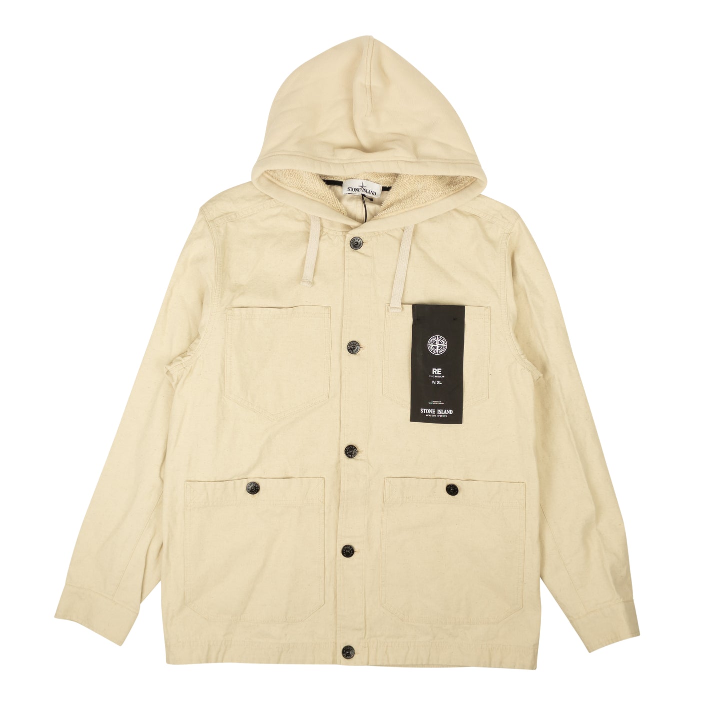 Stone Island Panama Placcato Hooded Jacket - Oatmeal