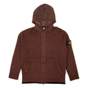 Stone Island Aged Wine Boucle Zip Up Puffer Hoodie- Puprle