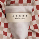 Marni Women's Beige And Red Nylon Zip-Up Checked Jacket