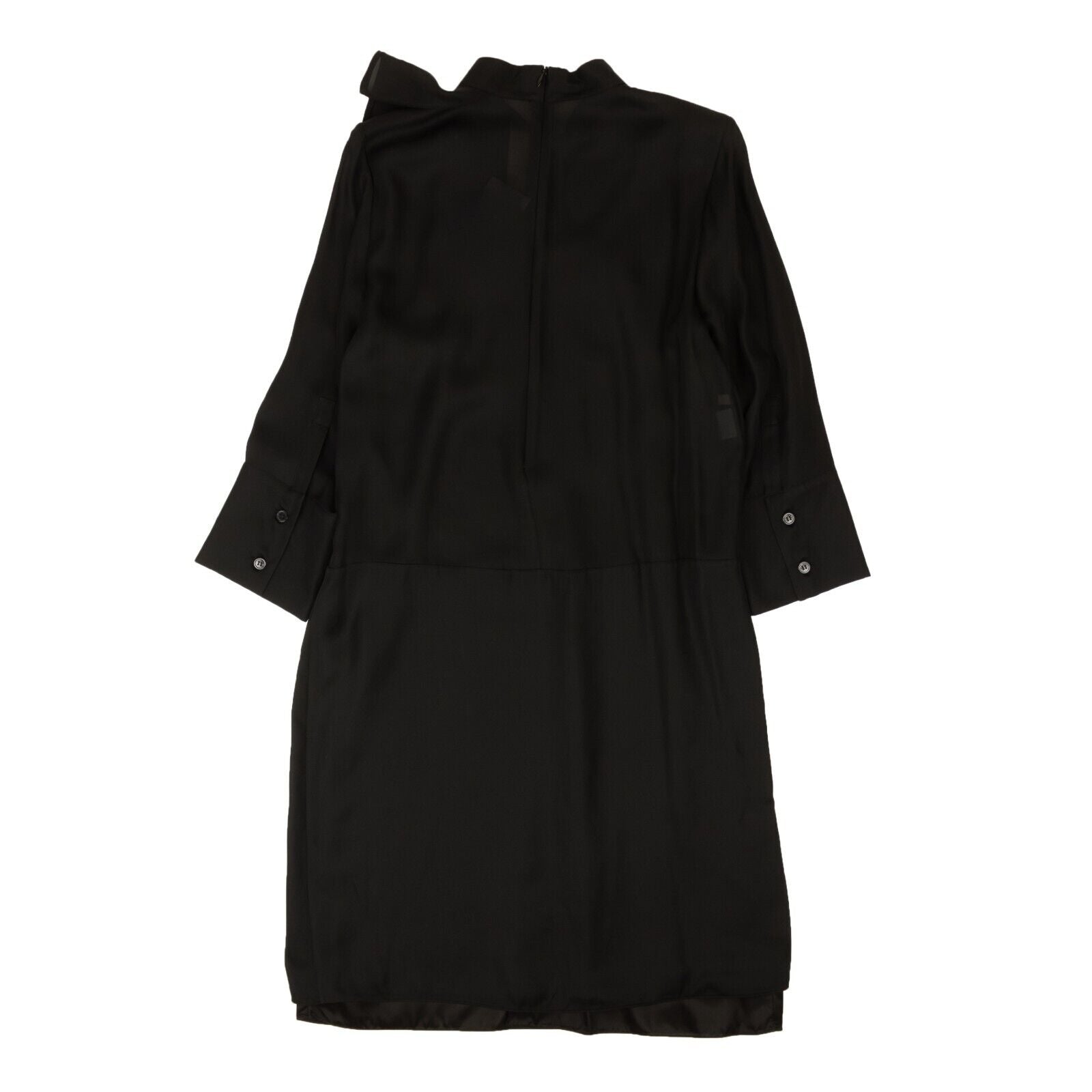 Marni Silk Ruffle Long Sleeve Dress - Black