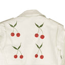 Patrick Church Hand Painted Cherry Leather Jacket - White