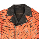 Patrick Church Tiger Hand Painted Leather Jacket - Orange