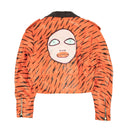 Patrick Church Tiger Hand Painted Leather Jacket - Orange