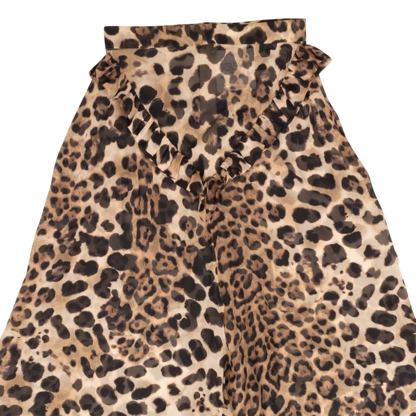 Rodarte Leopard Print Silk Ruffled Pants - Brown