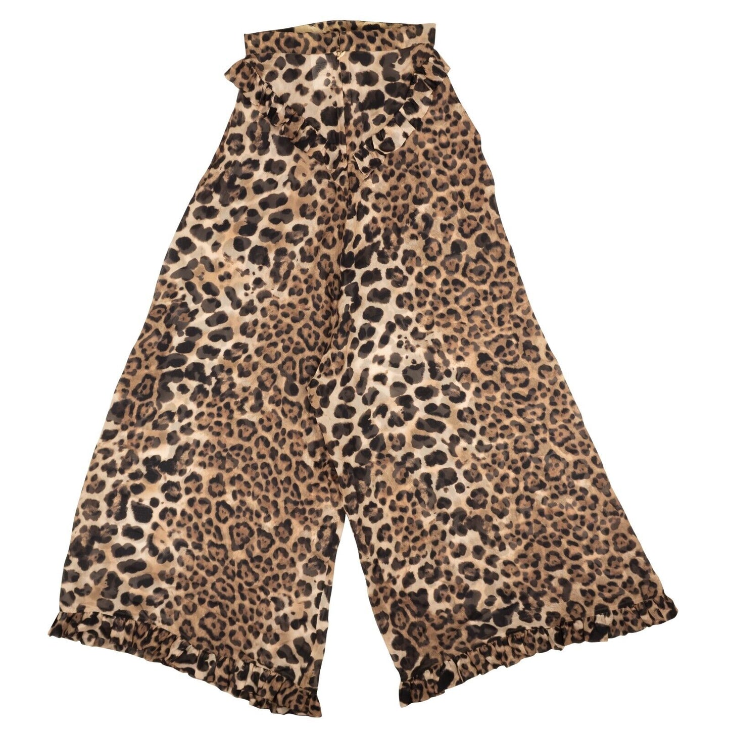 Rodarte Leopard Print Silk Ruffled Pants - Brown