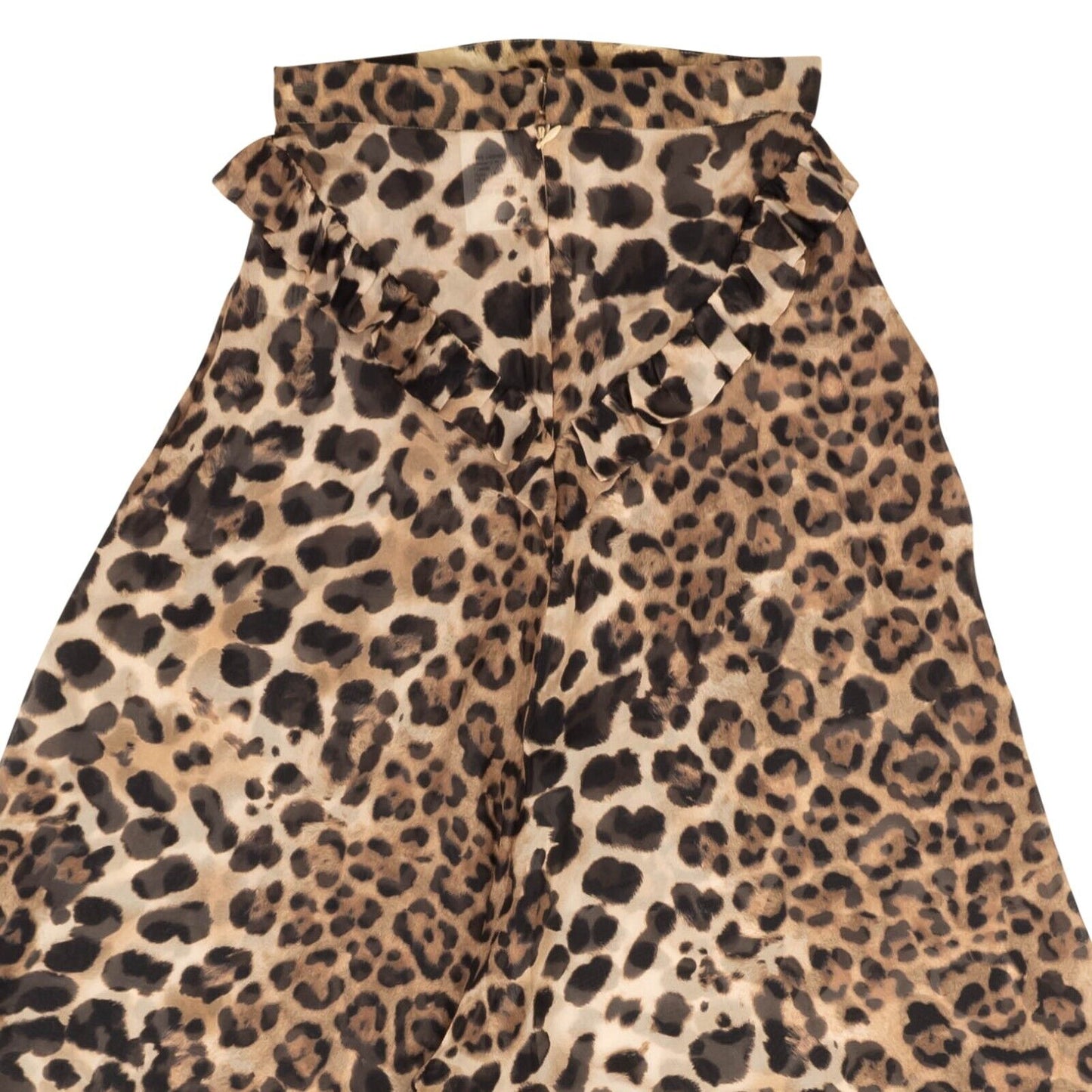 Rodarte Leopard Print Silk Ruffled Pants - Brown