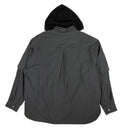 Name Cotton Typewriter Hooded Shirt - Black/Gray