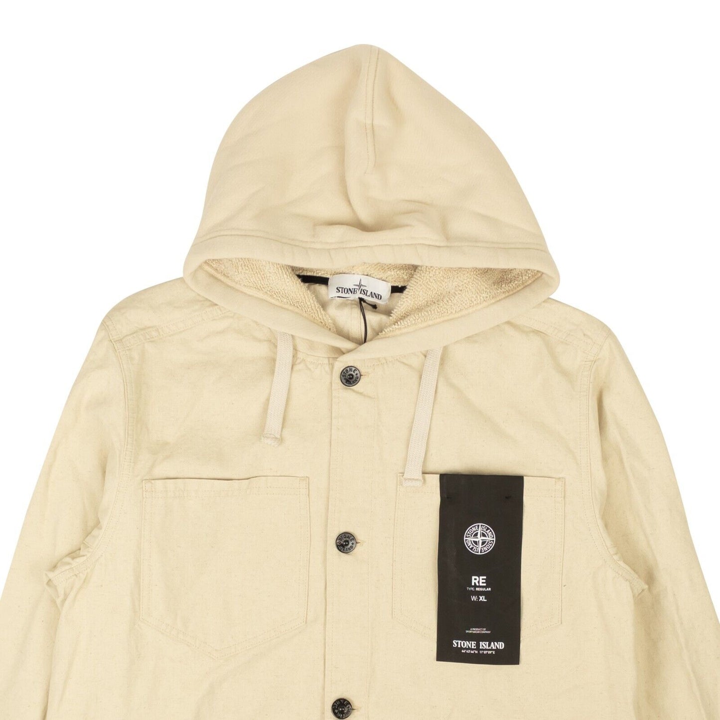 Stone Island Panama Placcato Hooded Jacket - Oatmeal