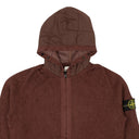 Stone Island Aged Wine Boucle Zip Up Puffer Hoodie- Puprle
