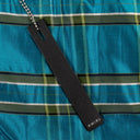 Blue Silk Plaid Straight Leg Track Pants