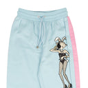 MOSCHINO COUTURE LIGHT BLUE SIDE STRIPE BUNNY PATCH PANTS