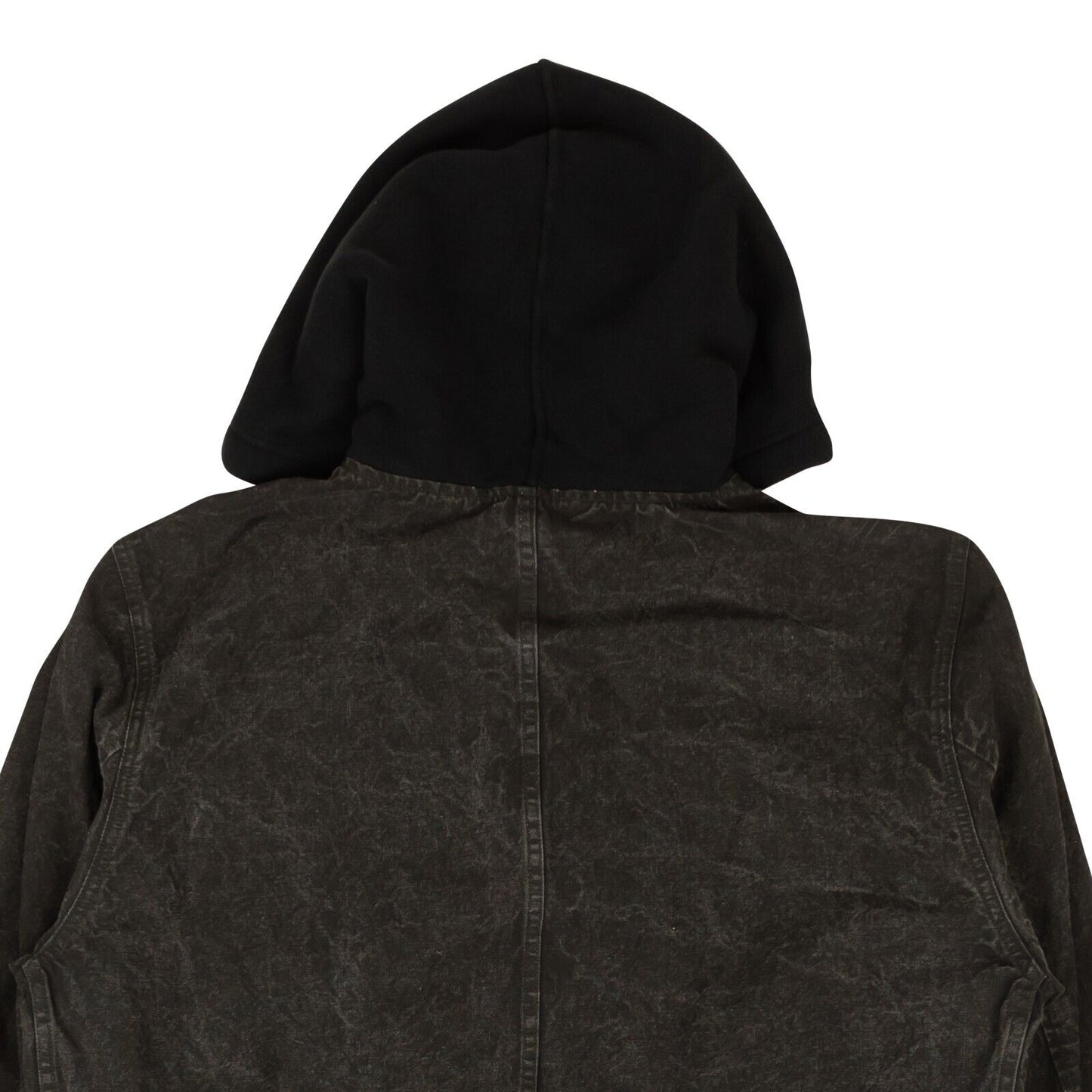 Stone Island Washed Panama Placcato Hooded Jacket - Black