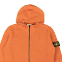 Orange Knit Wool Blend Zip-Up Hoodie