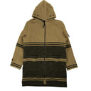 Stone Island Striped Hooded Wool Coat - Khaki