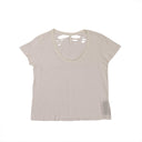 Unravel Project Cotton Ripped Details Classic T-Shirt Top - White