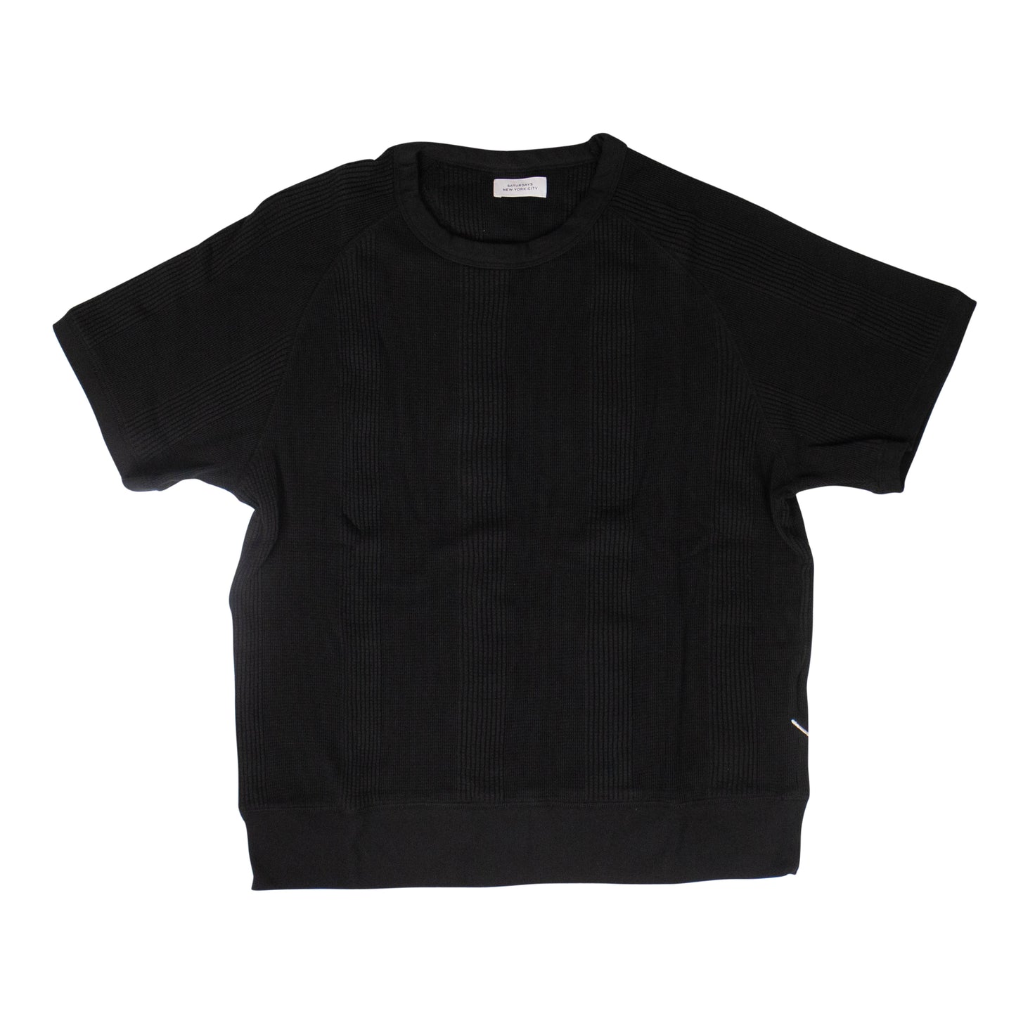 Saturdays Nyc Kyrie Waffle Stripe S/S Tee - Black