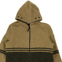 Stone Island Striped Hooded Wool Coat - Khaki