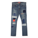 Junya Watanabe Cotton Patchwork Jeans - Blue