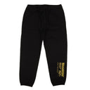 Black Organic Graphic Text Track Sweatpants