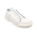 White And Blue Squad Logo Lace Up Sneakers