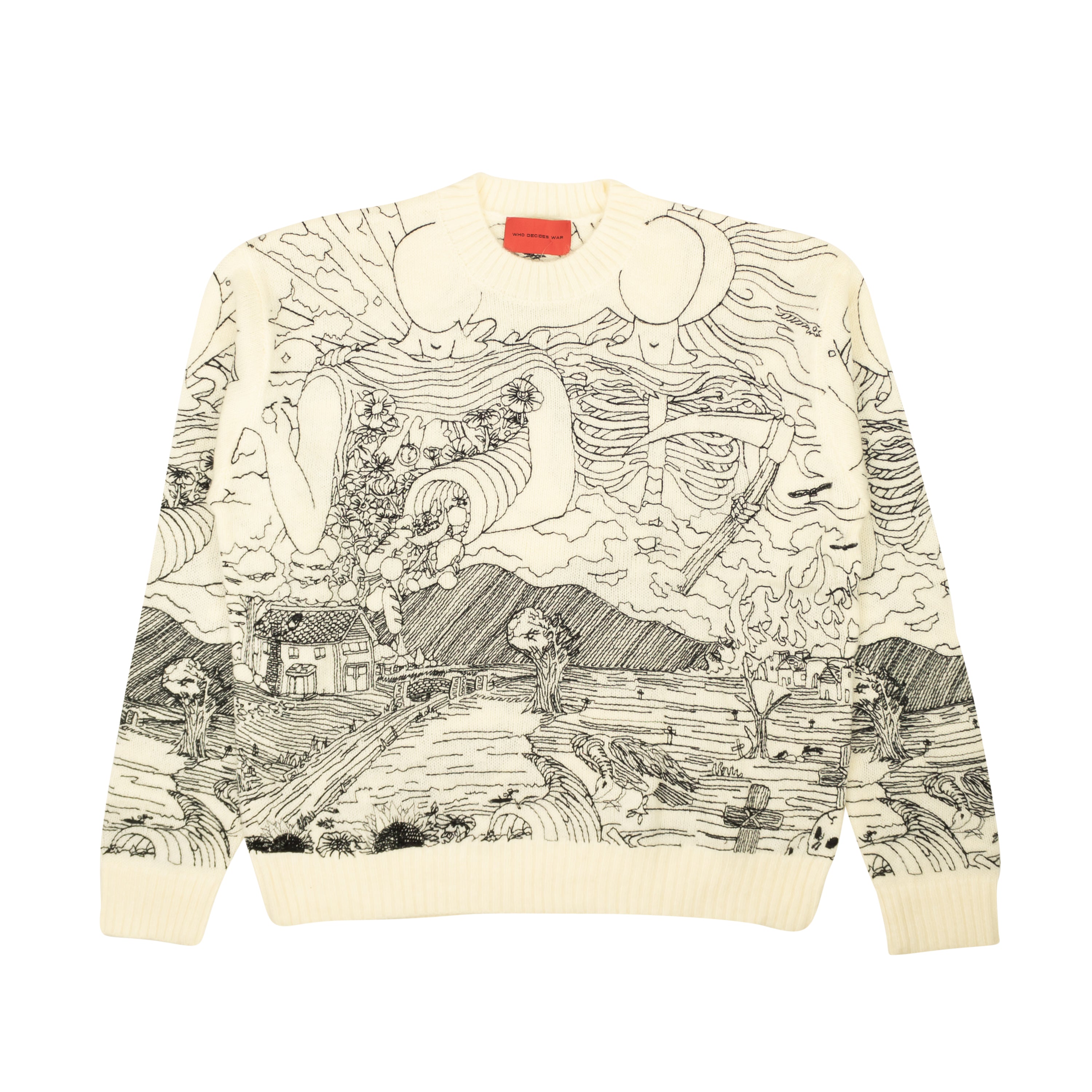 Who Decides War Duality Crewneck Sweater - Off-White